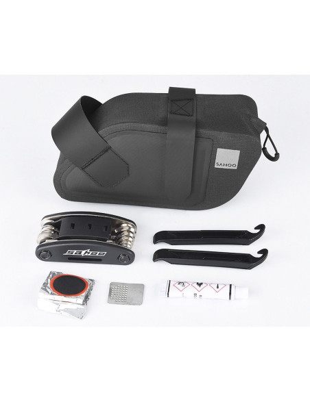 SAHOO bike bag under the bicycle seat with zip waterproof 0,8L 132037 black