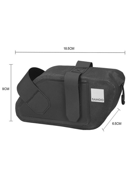 SAHOO bike bag under the bicycle seat with zip waterproof 0,8L 132037 black