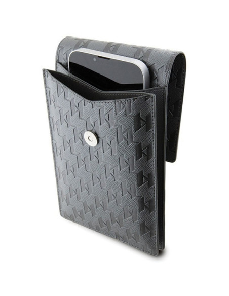 Karl Lagerfeld KLWBSAKHPCG Universal Phone Bag (Saffiano Mono Choupette / Silver)
