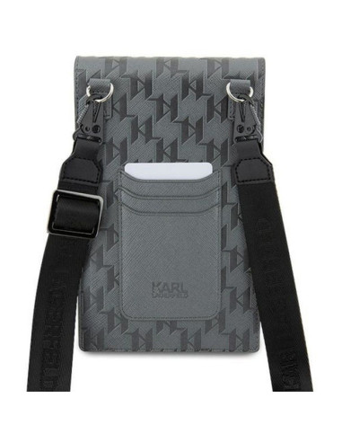 Karl Lagerfeld KLWBSAKHPCG Universal Phone Bag (Saffiano Mono Choupette / Silver)