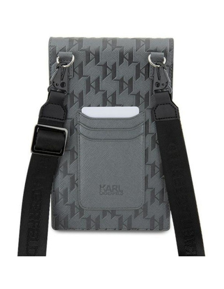 Karl Lagerfeld KLWBSAKHPCG Universal Phone Bag (Saffiano Mono Choupette / Silver)