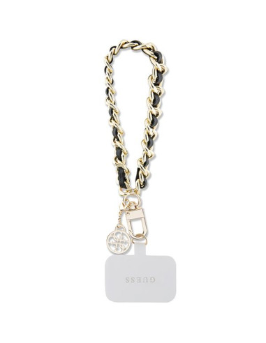 GUESS dragonne GUOUCHSAMC4K (Saffiano Chain Strap 4G Charm) noir