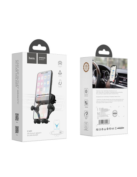 HOCO support voiture a gravitation sur la grille de ventilation CA51 noir