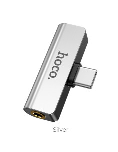 HOCO adaptateur audio 2en1 Type C - Jack 3,5mm + Type C LS26 argent