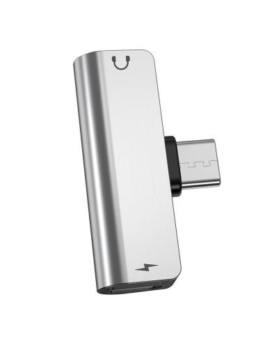 HOCO adaptateur audio 2en1 Type C - Jack 3,5mm + Type C LS26 argent