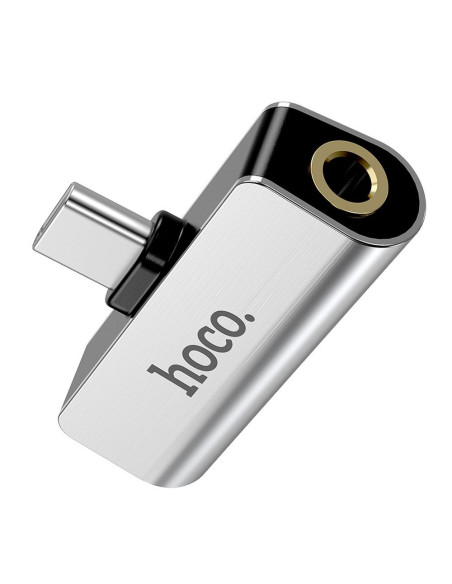 HOCO adaptateur audio 2en1 Type C - Jack 3,5mm + Type C LS26 argent