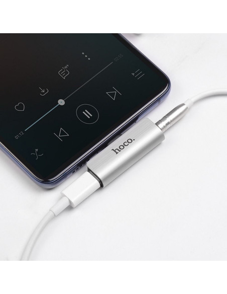 HOCO adaptateur audio 2en1 Type C - Jack 3,5mm + Type C LS26 argent
