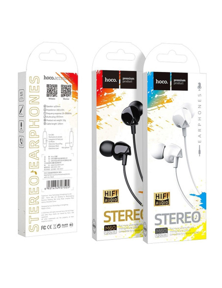 HOCO kit HF / écouteurs Jack 3,5mm jack 3,5mm M60 BLANC