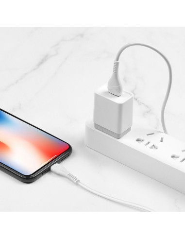 HOCO câble Cool power va avec for iPhone Lightning 8-pin X37 1 m blanc