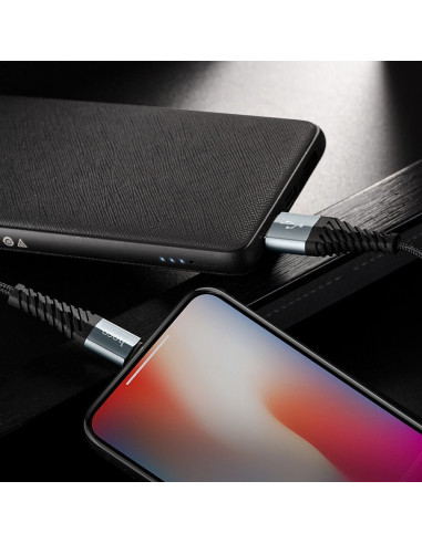 HOCO Câble COOL pour iPhone 8 broches X38 Lightning 1 metre noir