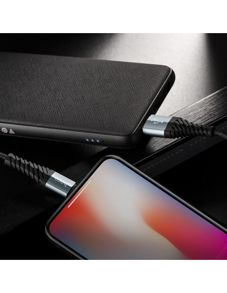 HOCO Câble COOL pour iPhone 8 broches X38 Lightning 1 metre noir