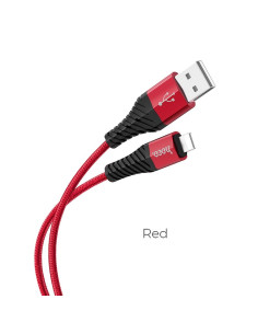 HOCO Câble COOL pour iPhone 8 broches X38 Lightning 1 metre rouge