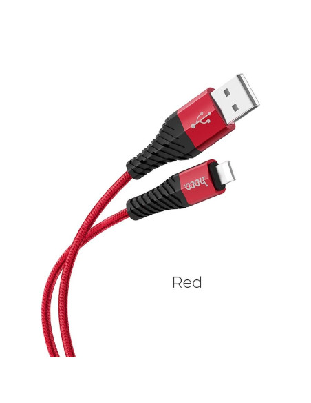 HOCO Câble COOL pour iPhone 8 broches X38 Lightning 1 metre rouge