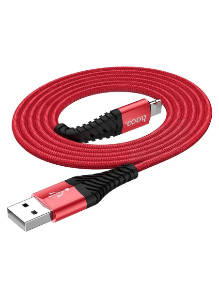 HOCO Câble COOL pour iPhone 8 broches X38 Lightning 1 metre rouge