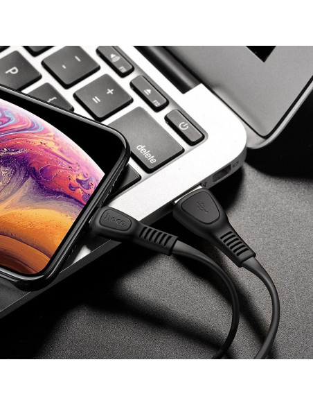 Câble HOCO Noah pour iPhone 8 broches Lightning X40 1 metre noir