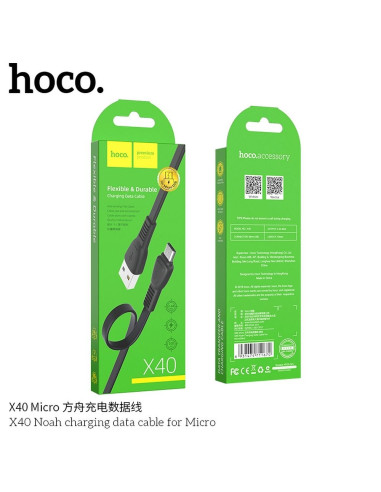 Câble HOCO Noah Micro X40 1 metre noir