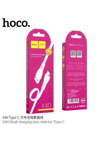 Câble HOCO cable USB Noah Type C X40 1 metre blanc