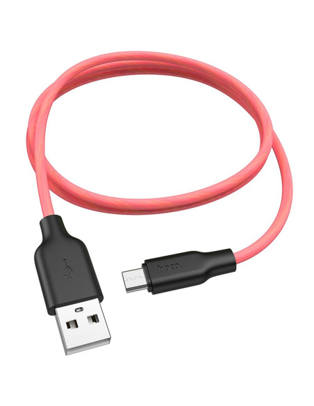 HOCO cable Plus Silicone Micro X21 1 m noir-rouge