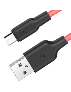 HOCO cable Plus Silicone Micro X21 1 m noir-rouge 2