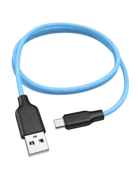 HOCO cable Plus Silicone Micro X21 1 m noir-bleu