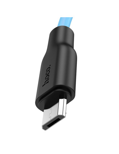 HOCO cable Plus Silicone Micro X21 1 m noir-bleu