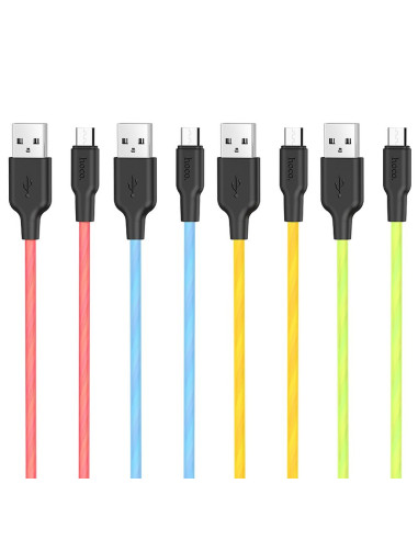 HOCO cable Plus Silicone Micro X21 1 m noir-orange