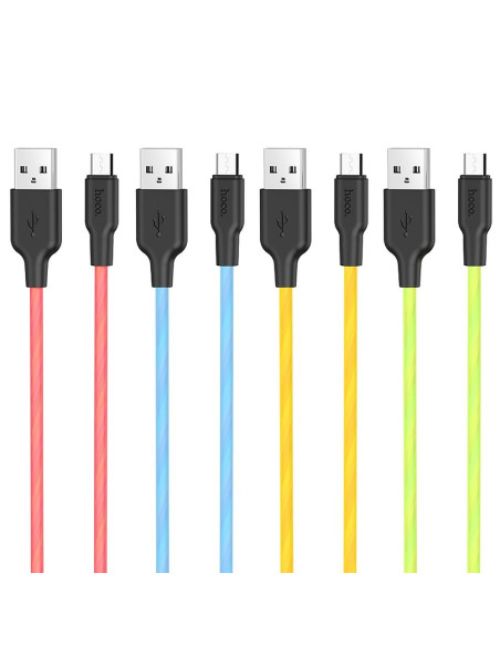 HOCO cable Plus Silicone Micro X21 1 m noir-orange