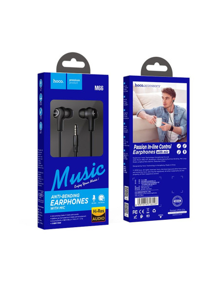 HOCO kit HF jack 3,5mm avec micro M66 noir