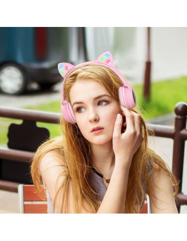 HOCO casque bluetooth W27 CAT EAR rose