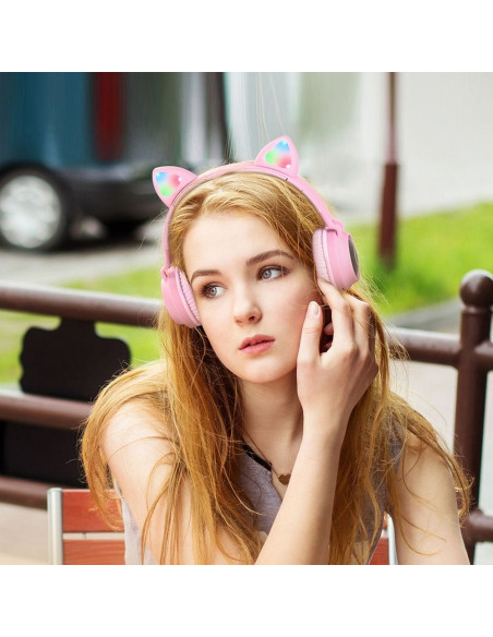 HOCO casque bluetooth W27 CAT EAR rose