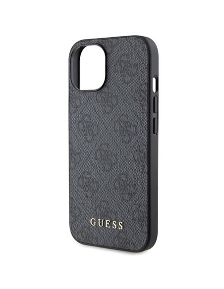 Véritable GUESS Case GUHCP15SG4GFGR pour iPhone 15 (4G Metal Logo / Grey)
