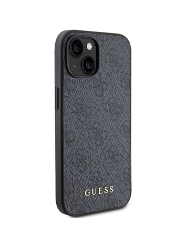 Véritable GUESS Case GUHCP15SG4GFGR pour iPhone 15 (4G Metal Logo / Grey)