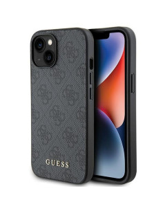 Véritable GUESS Case GUHCP15MG4GFGR pour iPhone 15 PLUS (4G Metal Logo / Grey)