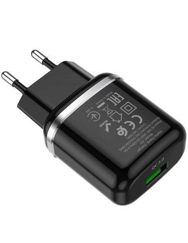 HOCO chargeur secteur USB 3A QC3.0 Fast Charge Special Single Port N3 cnoir