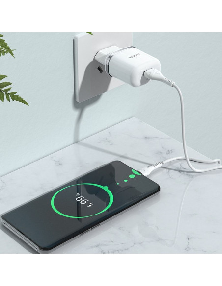 HOCO chargeur secteur USB 3A QC3.0 Fast Charge Special Single Port N3 blanc