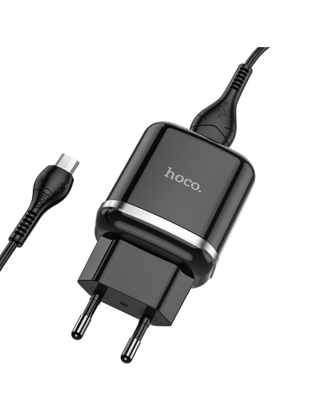 HOCO chargeur secteur USB 3A QC3.0 Fast Charge Special Single Port avec cable Micro N3 noir