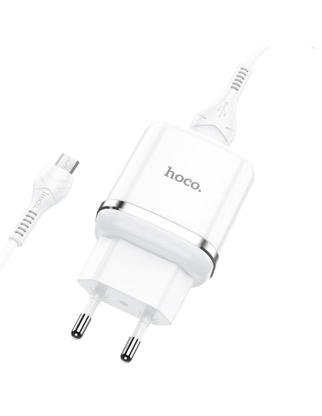 HOCO chargeur secteur USB 3A QC3.0 Fast Charge Special Single port avec cable Micro N3 blanc