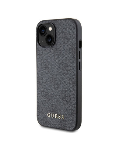 Véritable GUESS Case GUHCP15MG4GFGR pour iPhone 15 PLUS (4G Metal Logo / Grey)