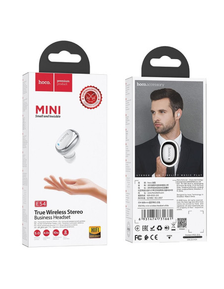 HOCO oreillette bluetooth Mia mini E54 blanc