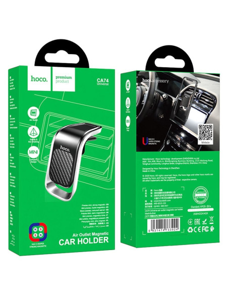 HOCO support voiture magnétique sur la grille de ventilation CA74 noir-argent