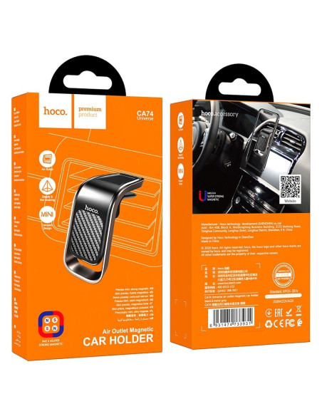 HOCO support voiture magnétique sur la grille de ventilation CA74 noir-gris