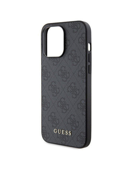 Véritable GUESS Case GUHCP15LG4GFGR pour iPhone 15 PRO (4G Metal Logo / Grey)