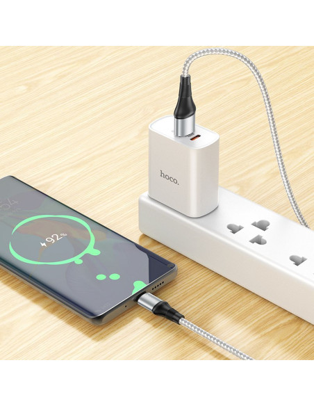 HOCO Câble USB A vers Type C 3A X50 1 m gris