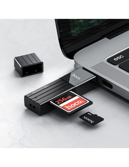 HOCO lecteur de carte mémoire 2w1 Mindful USB2.0