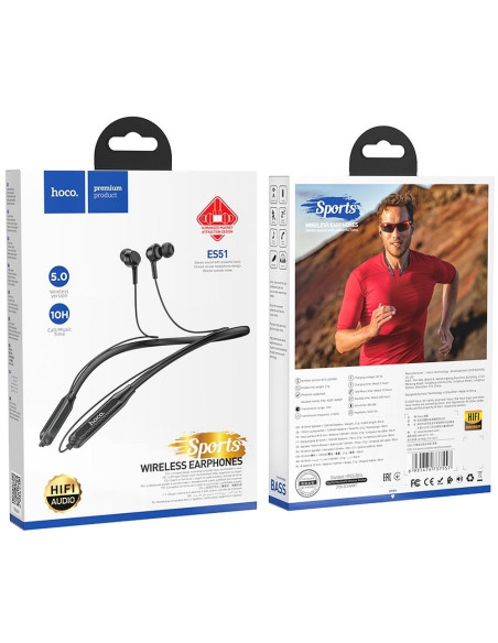 HOCO ecouteurs bluetooth stereo ERA sport ES51 NOIR