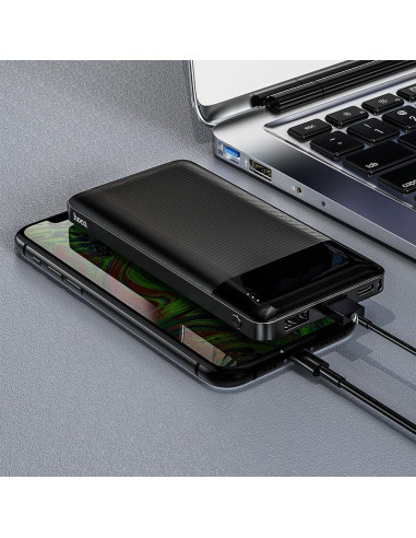 BATTERIE EXTERNE (Powerbank) HOCO 10 000mAh 2A 2xUSB + Type C J72 noir