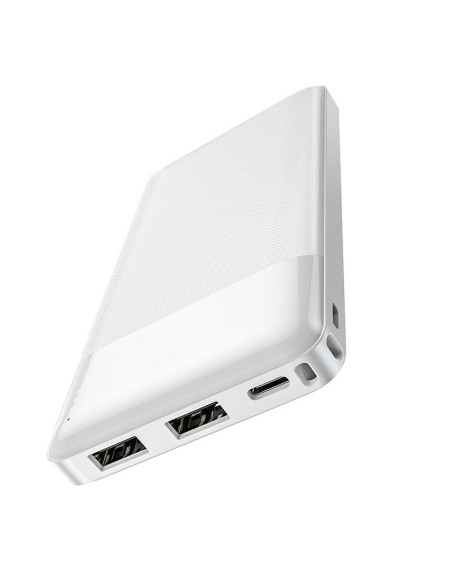 BATTERIE EXTERNE (Powerbank) HOCO 10 000mAh 2A 2xUSB + Type C J72 blanc