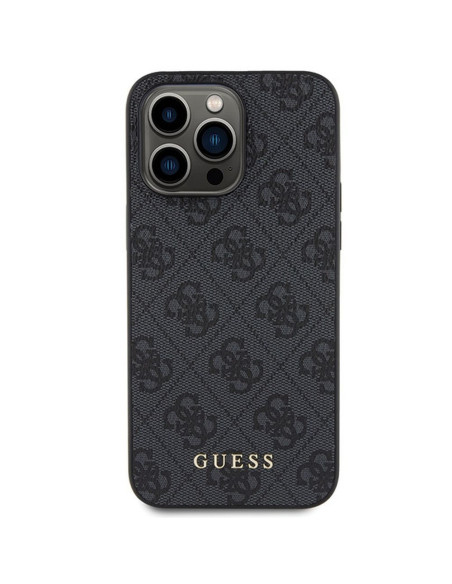 Véritable GUESS Case GUHCP15XG4GFGR pour iPhone 15 PRO MAX (4G Metal Logo / Grey)