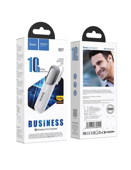 HOCO ecouteur bluetooth Essential business E57 blanc