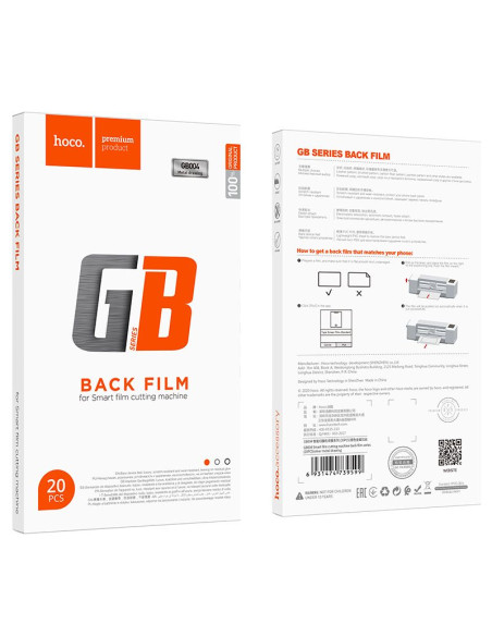 HOCO film pour le dos du téléphone métal pour la machine à découper les films intelligents ( 20 pcs par set ) GB004 métal argent
